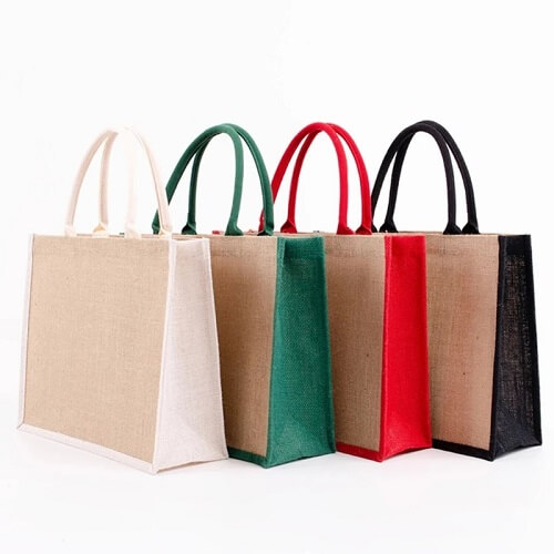 jute tote bags with leather handles wholesale